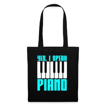 Piano piano - Sac en tissu - noir - Devant