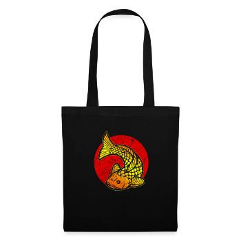 Poisson pêcheur pêcheur pêche pêche koi carpe - Sac en tissu - noir - Devant