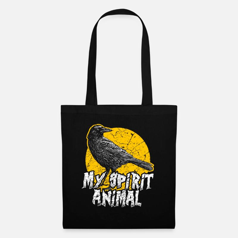 Krähe Rabe Vogel - Stoffbeutel - Schwarz