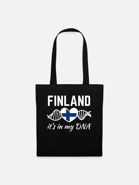 Finnland ist in meiner DNA - Stoffbeutel - Schwarz