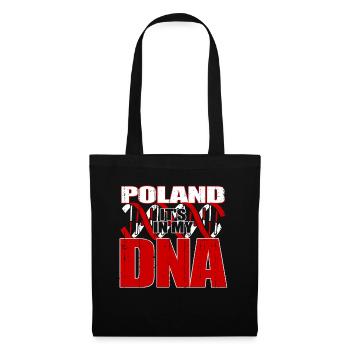 Polen Pole Polin Polnisch Flagge DNA - Stoffbeutel - Schwarz - Vorne