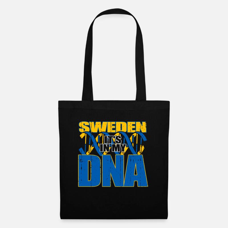Schweden Schwedisch Flagge DNA - Stoffbeutel - Schwarz