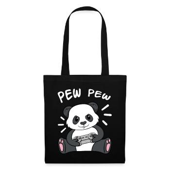 Pew Pew Panda - Stoffbeutel - Schwarz - Vorne