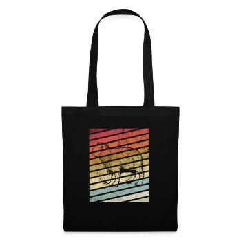 Silhouette de rongeur rétro Lover Capybara Vintage - Sac en tissu - noir - Devant