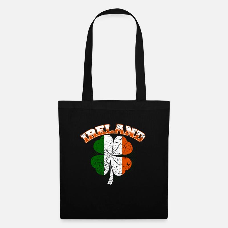 Irlande drapeau irlandais trèfle - Sac en tissu - noir