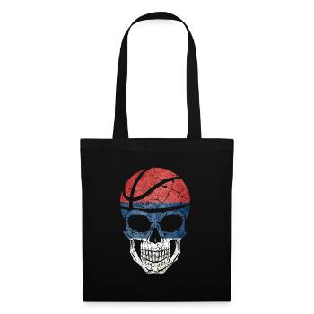 Basket-ball Serbie crâne et os croisés - Sac en tissu - noir - Devant
