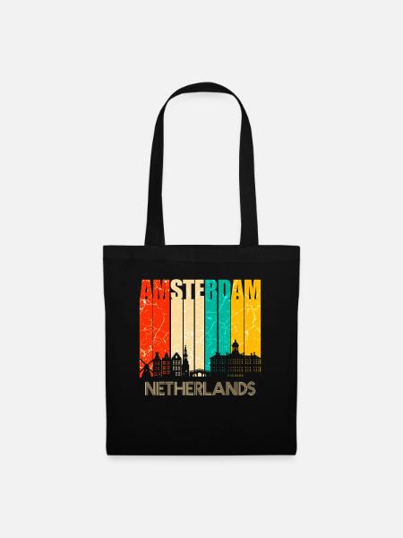 Amsterdam - Stoffbeutel - Schwarz