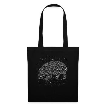 Hippo hippopotame - Sac en tissu - noir - Devant