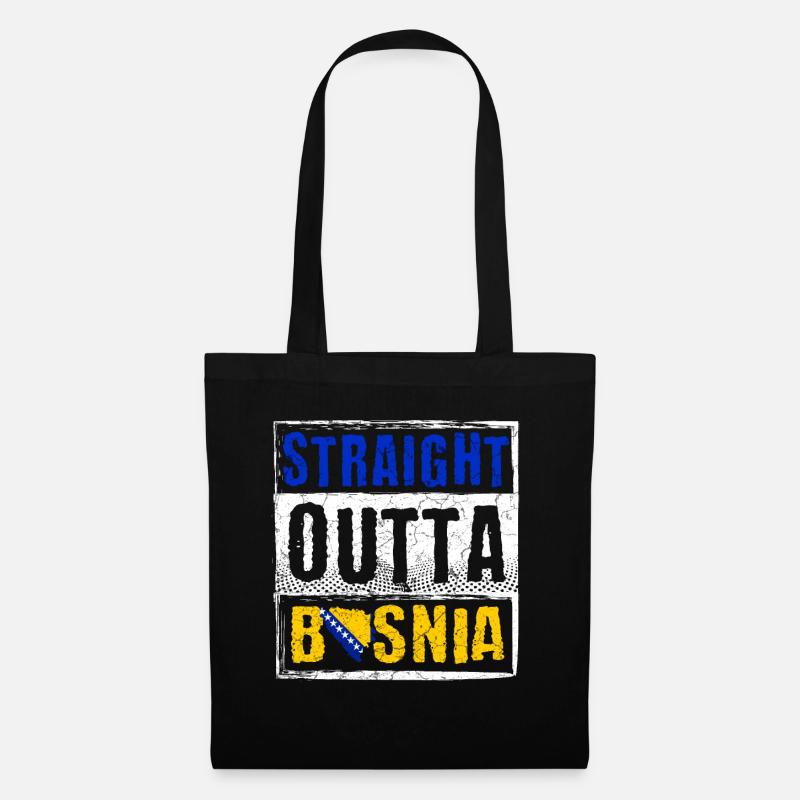 Straight Outta Bosnien - Stoffbeutel - Schwarz