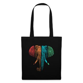 éléphant - Sac en tissu - noir - Devant