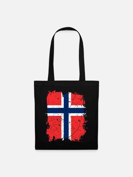 Norwegian flag - Tote Bag - black