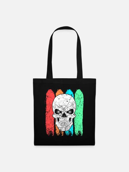 Totenkopf Bunt Farbig - Stoffbeutel - Schwarz