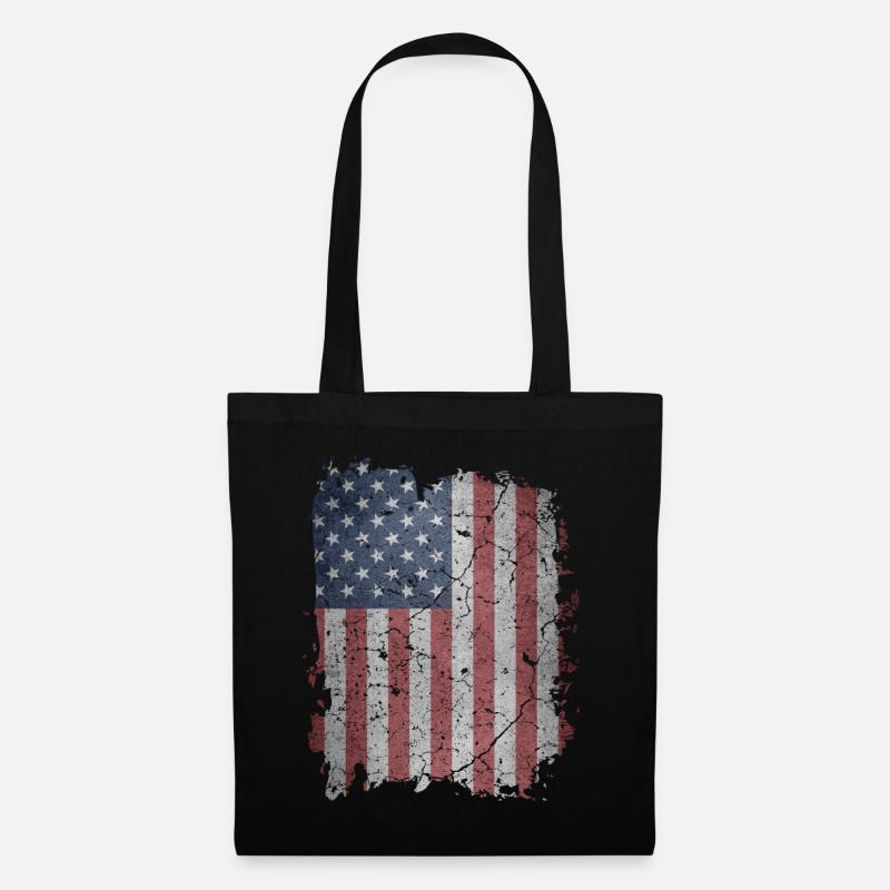 USA Amerika Flagge - Stoffbeutel - Schwarz