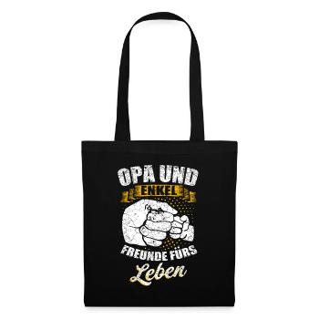 Opa und Enkel - Stoffbeutel - Schwarz - Vorne