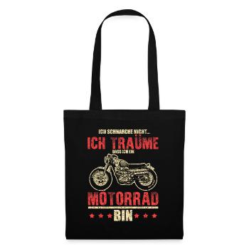 Ich schnarche nicht... träume bin ein Motorrad - Stoffbeutel - Schwarz - Vorne