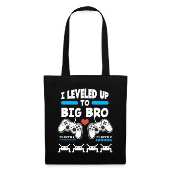 I Leveled Up To Big Bro - Stoffbeutel - Schwarz - Vorne