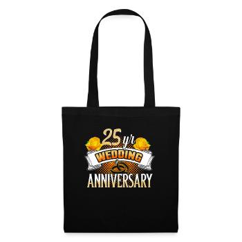 Anniversaire de mariage 25 ans marié - Sac en tissu - noir - Devant