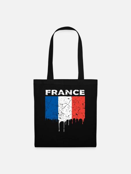 Drapeau français - Sac en tissu - noir