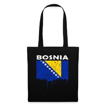 Drapeau de la Bosnie - Sac en tissu - noir - Devant
