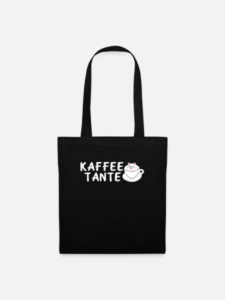 Kaffeetante Kaffee Milchkaffee Trinkerin - Stoffbeutel - Schwarz