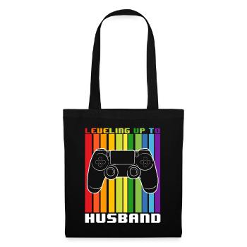 Leveling Up To Husband - Stoffbeutel - Schwarz - Vorne