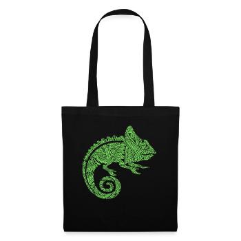 Tatouages tribaux maoris caméléons - Sac en tissu - noir - Devant