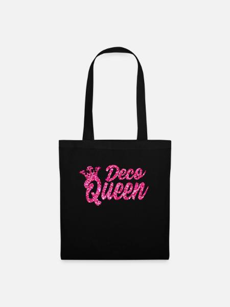 Deco Queen - Deko Königin - Stoffbeutel - Schwarz