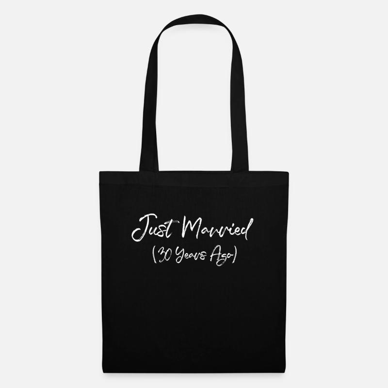 Funny 30th Anniversary Just Married 30 Years Ago - Tote Bag - black