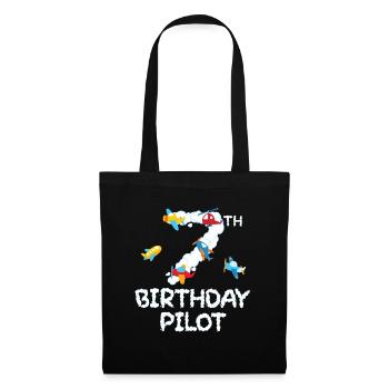 Pilote 7e anniversaire Aviator 7 ans Kid Bday - Sac en tissu - noir - Devant
