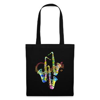 saxophone - Sac en tissu - noir - Devant