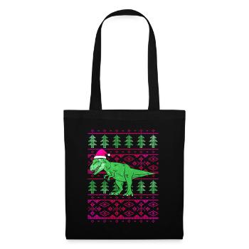 Funny Santa T-Rex - Tote Bag - black - Front