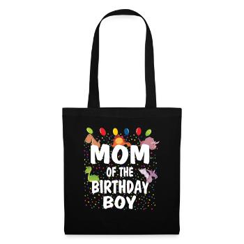 Mutter des Geburtstagskindes Dino Theme Boys Bday - Stoffbeutel - Schwarz - Vorne