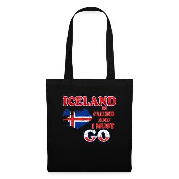 Islande - Sac en tissu - noir - Devant