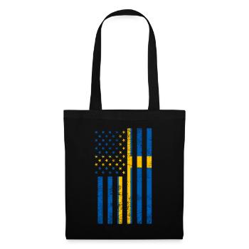 Drapeau USA Suède - Sac en tissu - noir - Devant