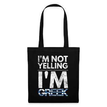Je ne crie pas, je suis grecque Grèce drapeau Elliniki sim - Sac en tissu - noir - Devant
