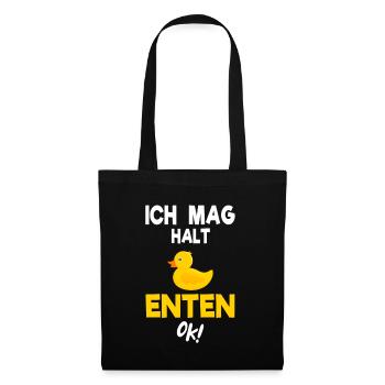 Ente Gelbe Enten Geschenkidee - Stoffbeutel - Schwarz - Vorne