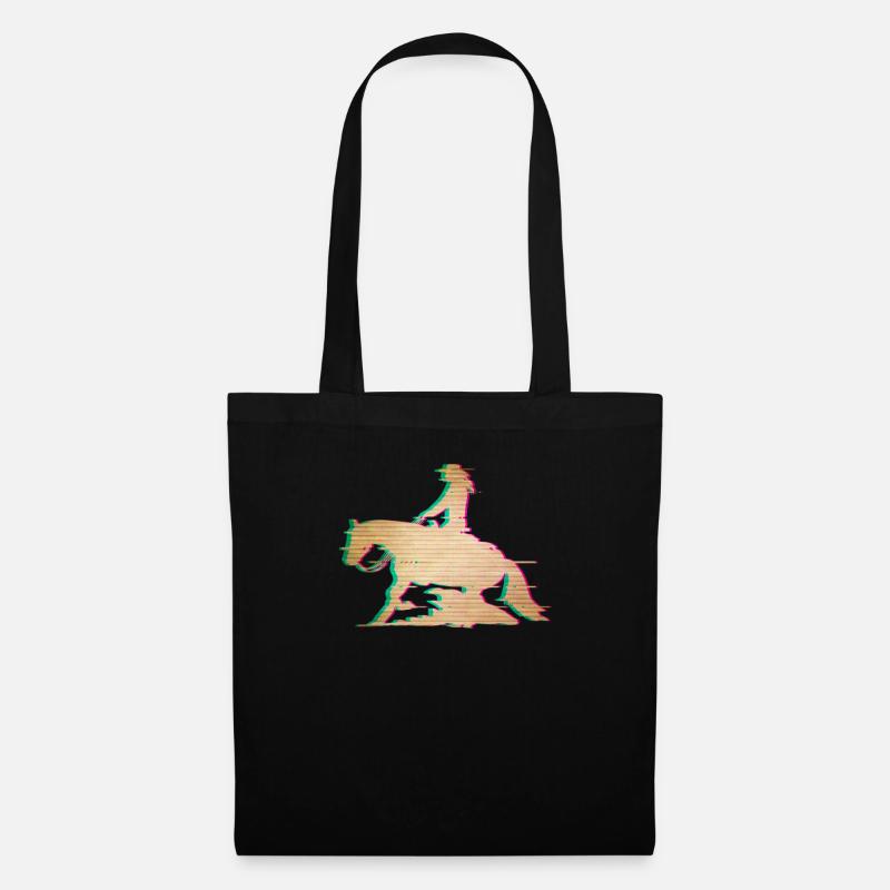 Westernreiten Reining Reiter Pferdeliebe Geschenk - Stoffbeutel - Schwarz
