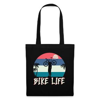 Bike Life - Fahrrad Strand Meer - Stoffbeutel - Schwarz - Vorne