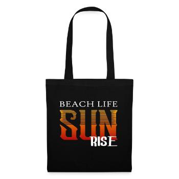 Coucher de soleil plage vacances - Sac en tissu - noir - Devant