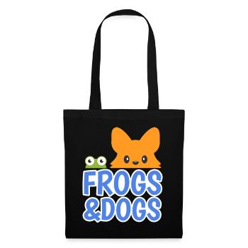 Grenouille et chien conception pour les fans de grenouilles - Sac en tissu - noir - Devant