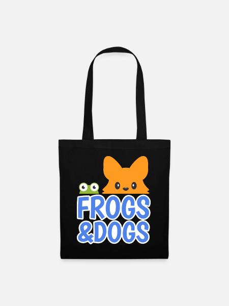 Frog and dog design for frog fans - Tote Bag - black