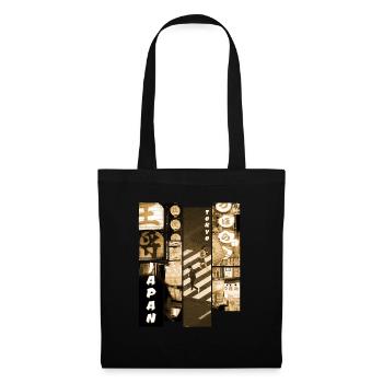 Vapwave esthétique. Japon Années 80 90 Tokyo Vintage - Sac en tissu - noir - Devant