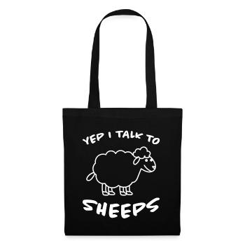 Mouton Drôle Dire Mouton Agneau Fermier Cadeau - Sac en tissu - noir - Devant