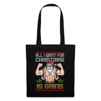 All I Want For Christmas Is Gains Workout Gym - Tote Bag - black - Front