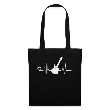 Bassist Band Musician Heartbeat Bass Guitar - Tote Bag - black - Front
