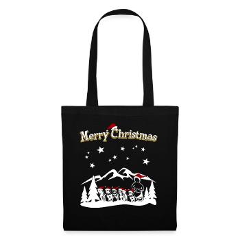 Husky Joyeux Noël - Sac en tissu - noir - Devant