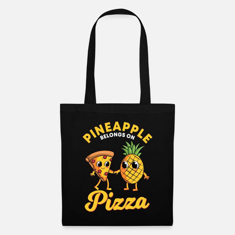 Pineapple Belongs On Pizza - Stoffbeutel - Schwarz