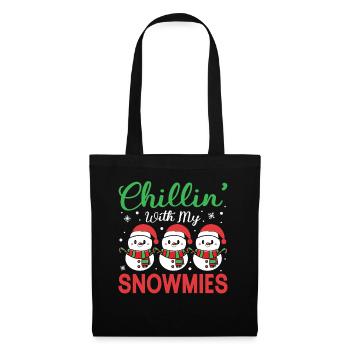 Chillin avec mes snowmies Drôle de Noël - Sac en tissu - noir - Devant