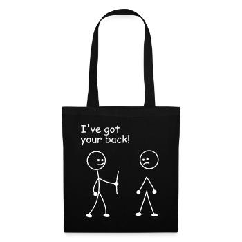 J’ai votre dos drôle de bâton Figure - Sac en tissu - noir - Devant
