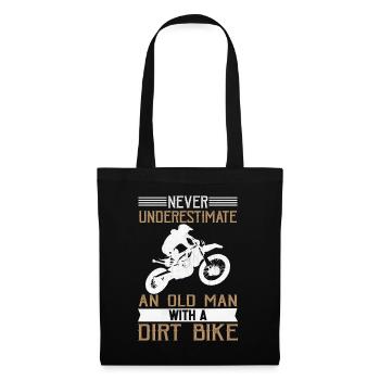 Never Underestimate An Old Man With A Dirt Bike - Stoffbeutel - Schwarz - Vorne